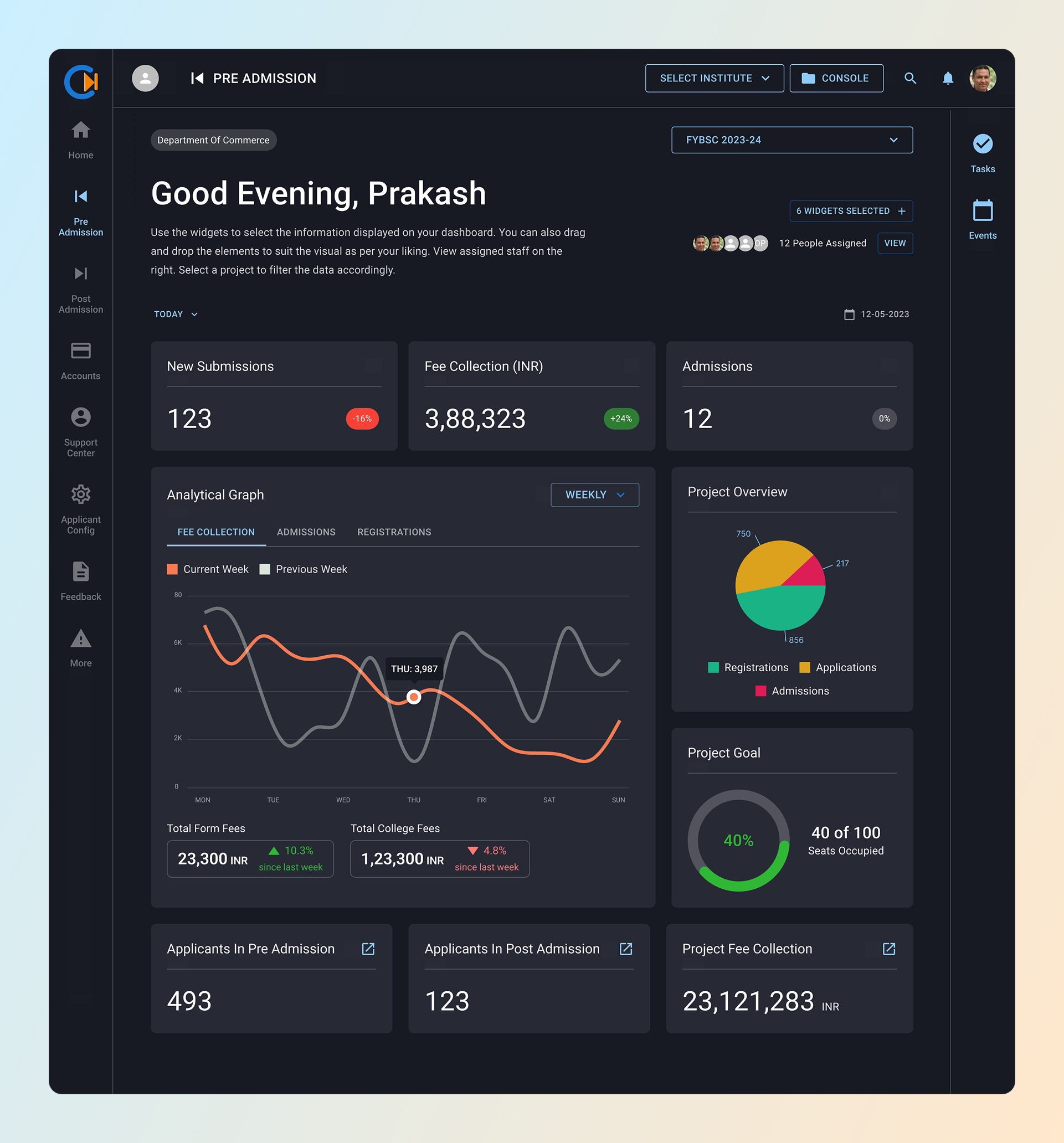 Staff Dashboard Dark Mode
