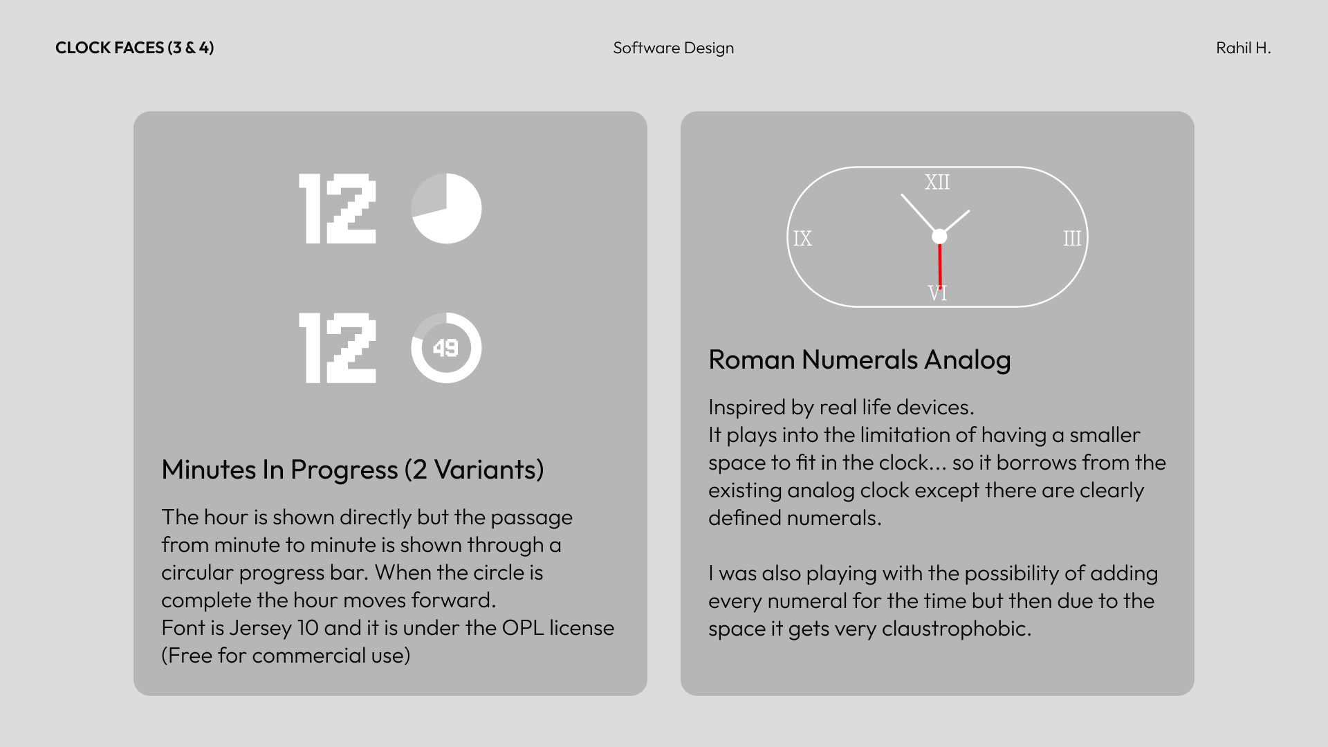 Minutes In Progress & Roman Numerals Analog