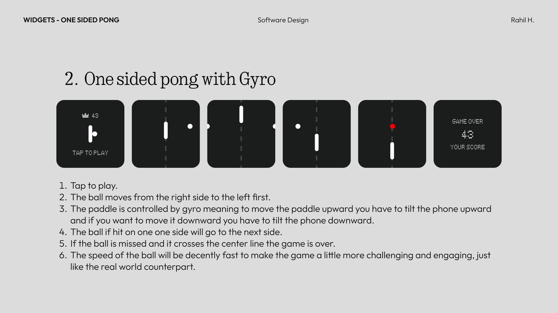 Widget - One Sided Pong