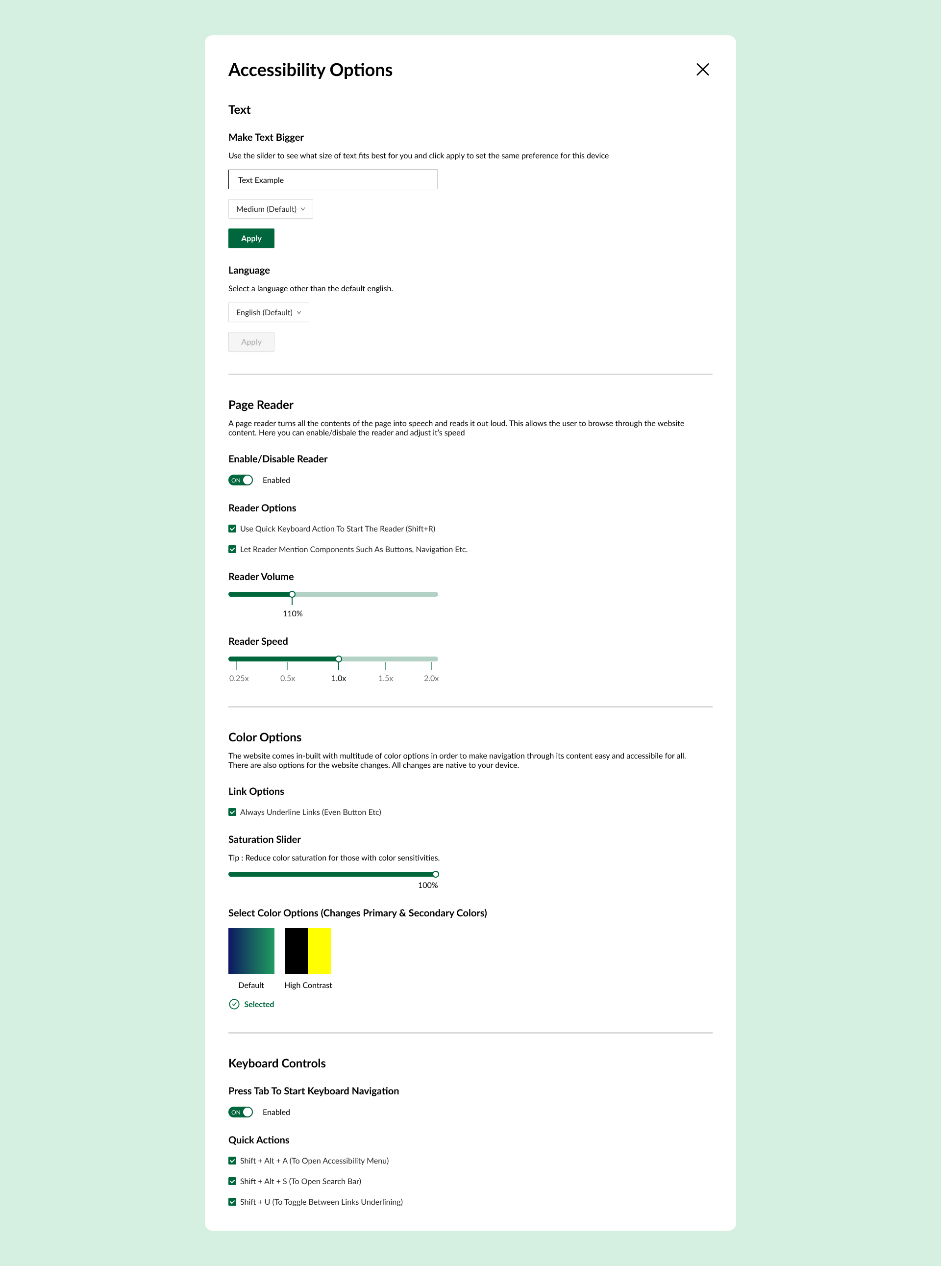Accessibility Options