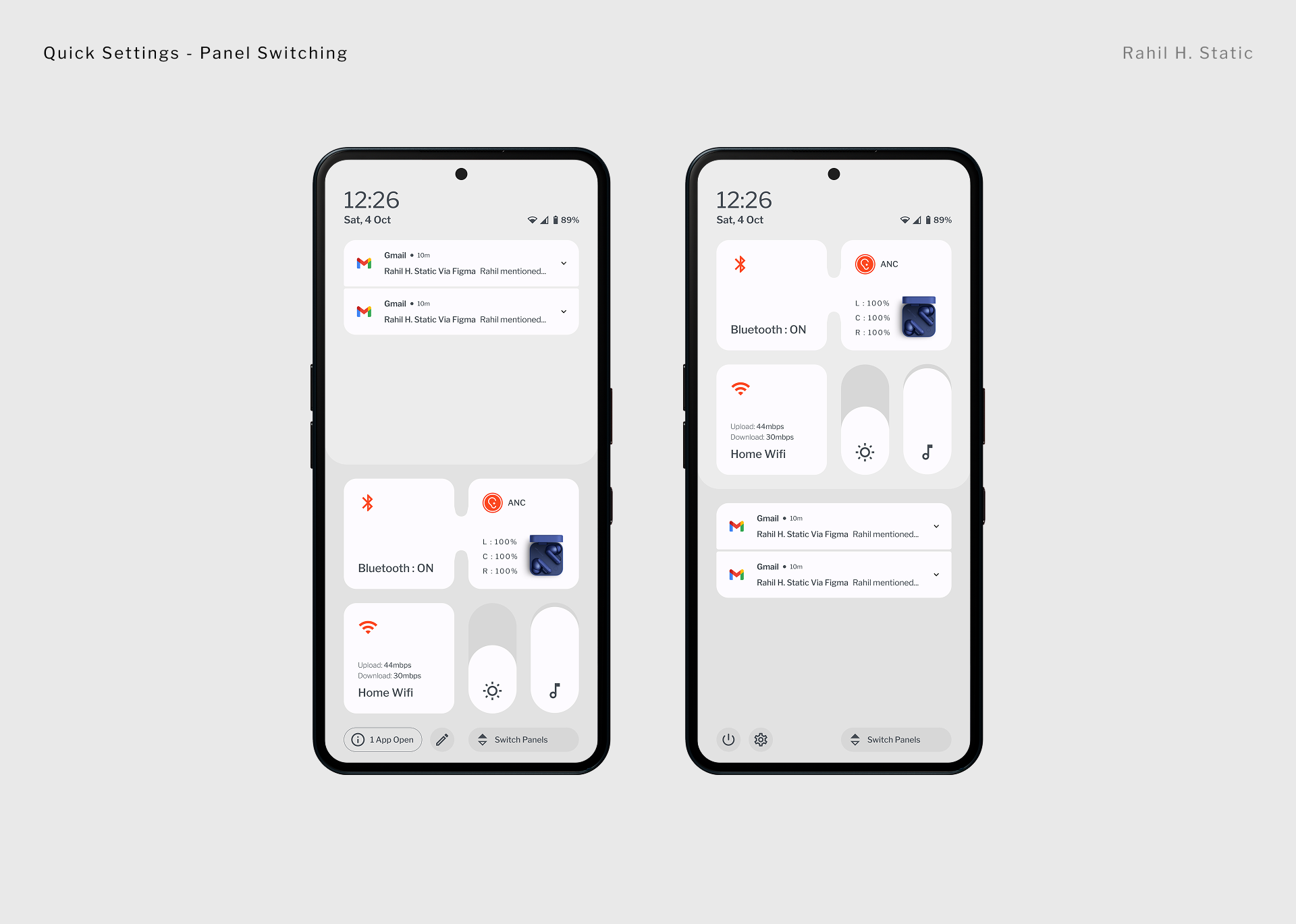 Quick Settings - Panel Switching