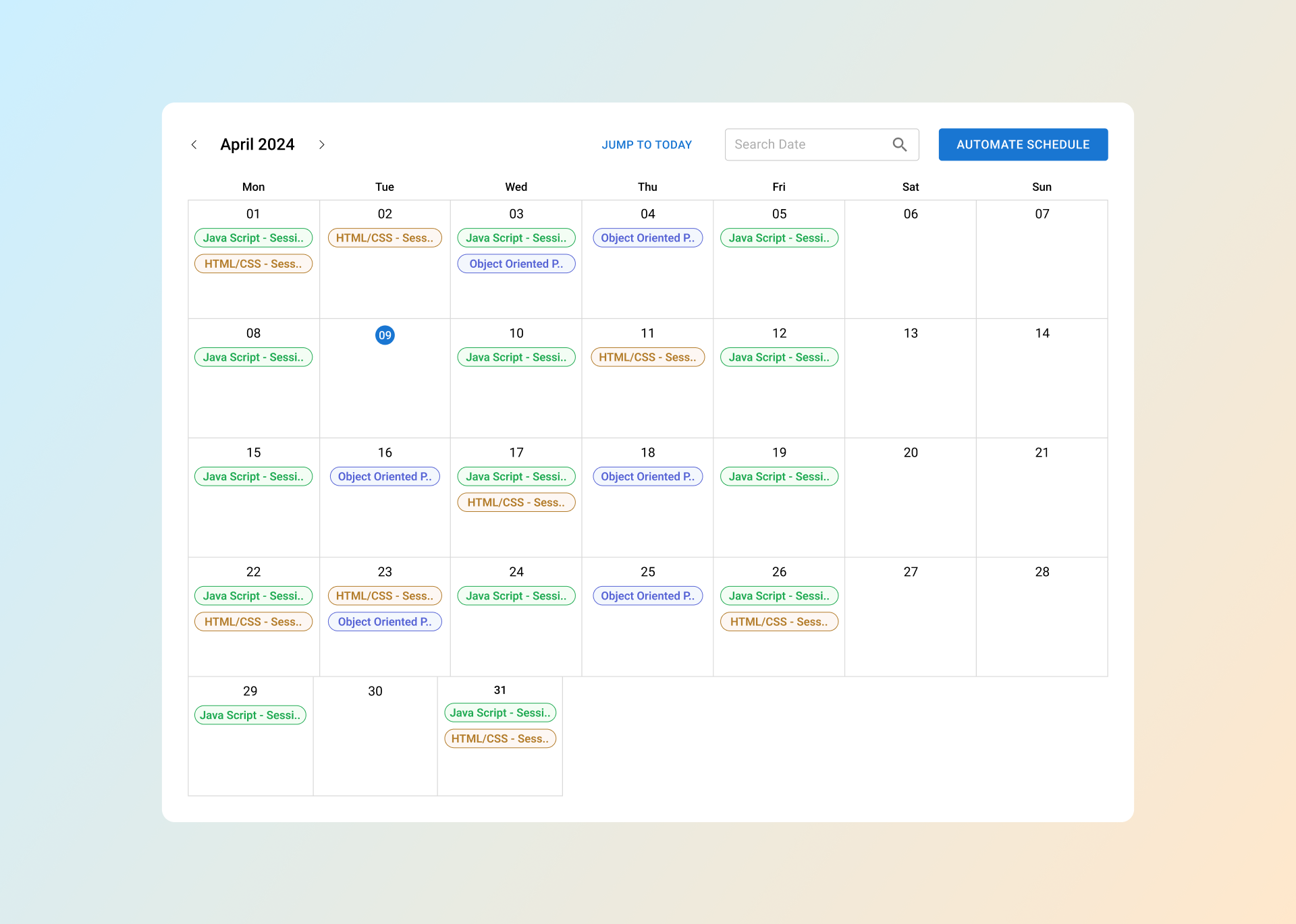 Semester Planner - Calendar