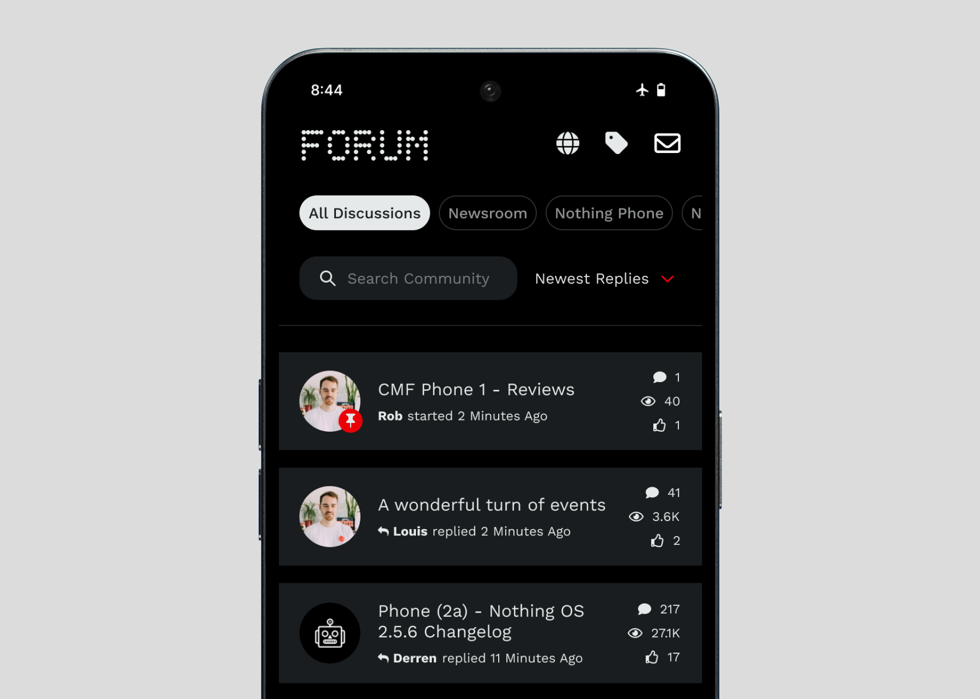 Community App Forum Page