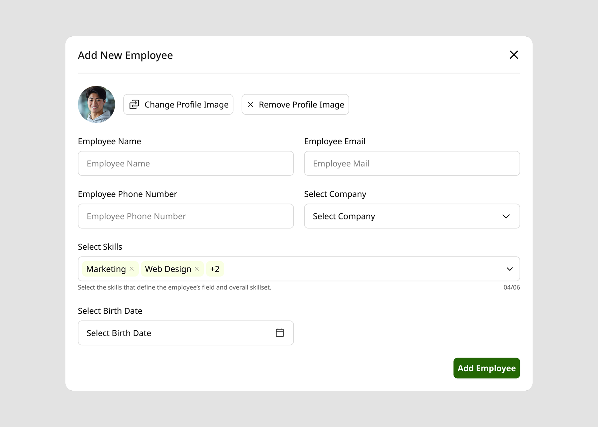 Add New Employee Modal